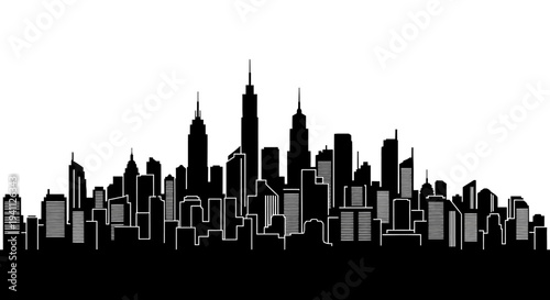 New York City Skyline Silhouette.