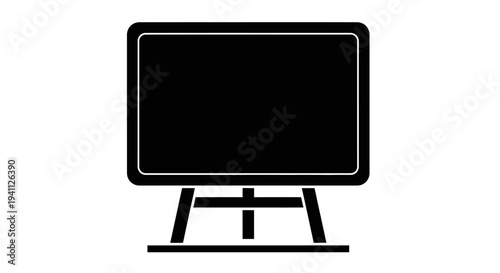 Black Television Screen Icon.