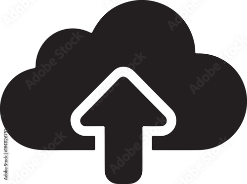 Upload to cloud flat icon for apps and websites