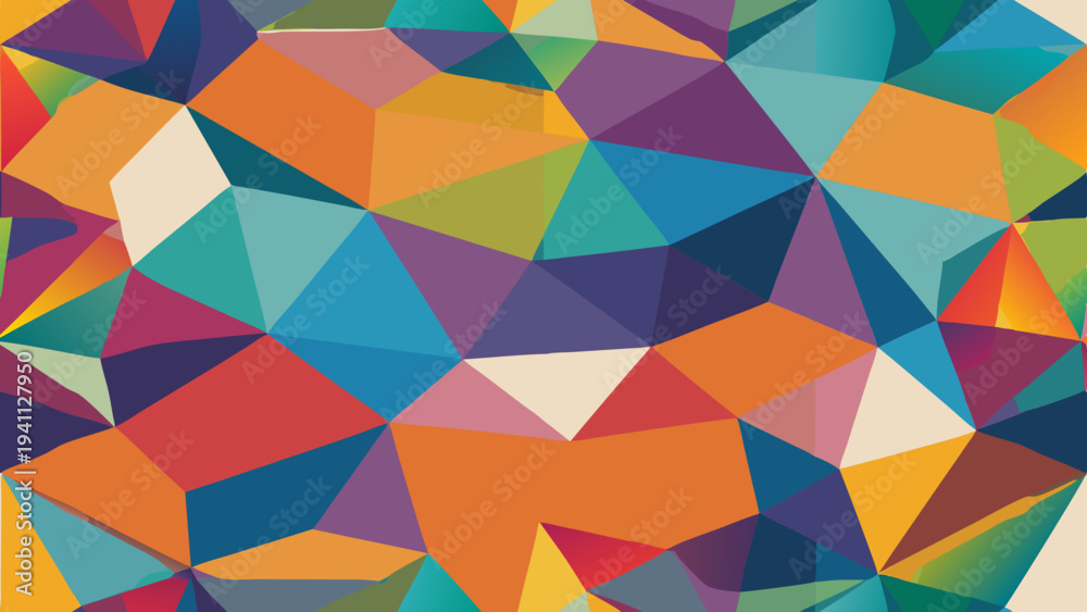 Fototapeta premium Vibrant Polygon Mosaic: Abstract Pattern Background with Geometric Shapes
