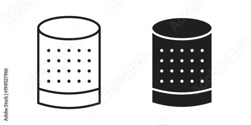 Smart speaker icon, line pictogram on white.