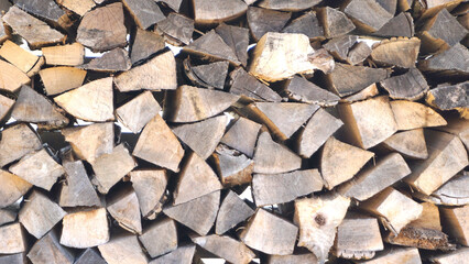 Fototapete Brennholz Textur stack of firewood  © Edgar YK