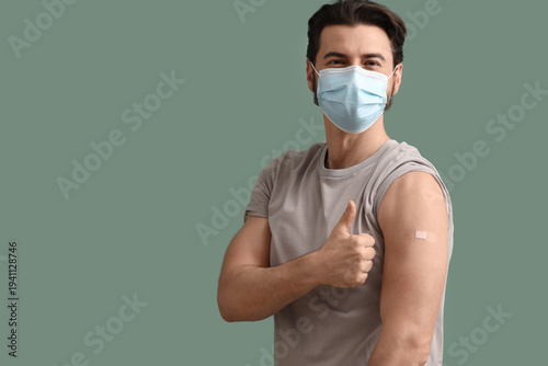 Young man in medical mask w...