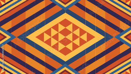 Abstract geometric pattern with triangles and diamond shapes