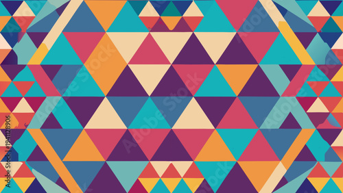 Colorful geometric triangle pattern with retro and modern feel