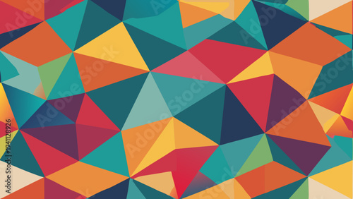 Abstract geometric background design of colorful triangles and polygons