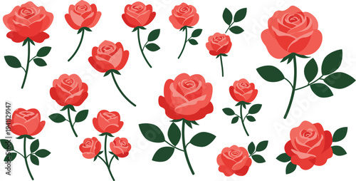 Seamless floral pattern with red tulips and pink roses in a spring garden bouquet illustration featuring nature blossom petals and green leaves for a Valentine gift background