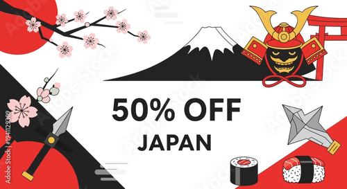 Japan Travel Sale 50% Off: Samurai, Sushi, Cherry Blossoms, Mount Fuji