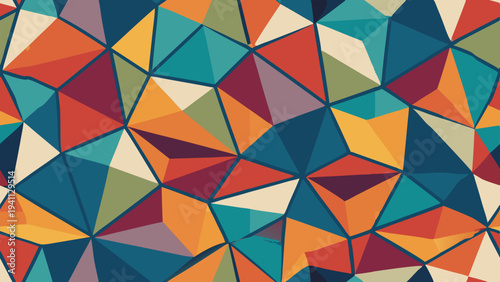Abstract polygonal geometric background with vibrant retro colors