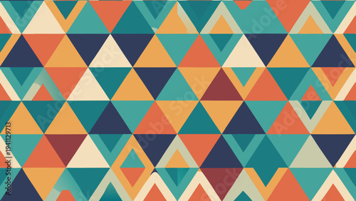 Abstract geometric triangle pattern with retro color scheme design