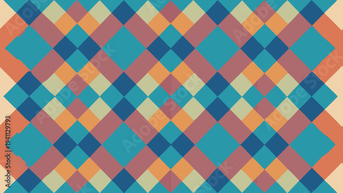 Geometric diamond pattern with muted earth tone color scheme