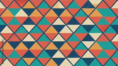 Geometric triangle pattern background in retro style and colors