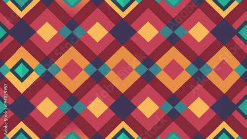 Abstract geometric pattern with colorful diamonds for creative backgrounds
