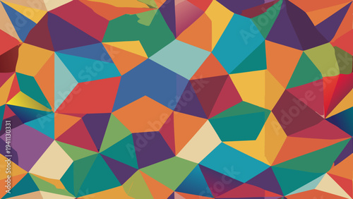 Geometric Abstract Background with Vibrant Polygonal Shapes