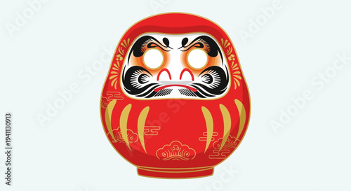 Japanese Daruma Doll Red Symbol of Luck and Perseverance