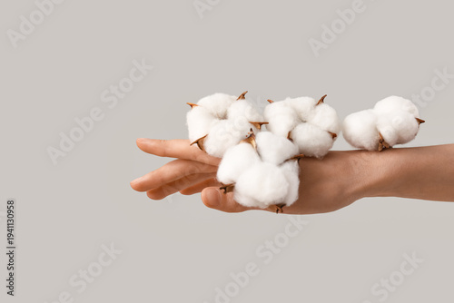 Female hand with cotton flo...