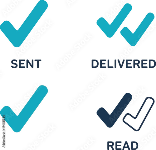 Sent Delivered Read Message Status Icons – Chat UI Indicators