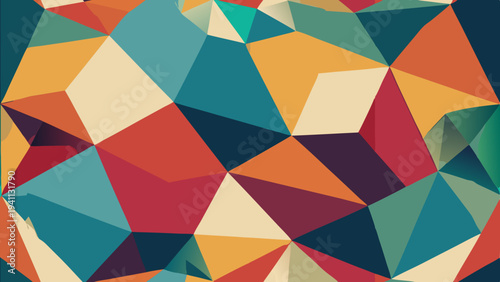 Abstract geometric background with colorful triangles and polygonal shapes