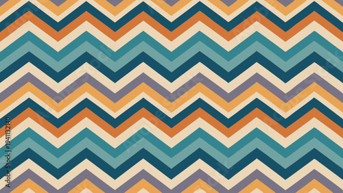 Retro Chevron Pattern with Warm Earth Tone Colors