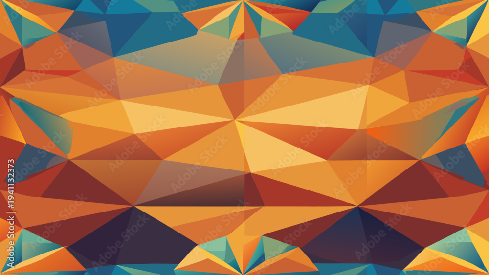 Obraz premium Geometric mosaic background with triangles in yellow and blue