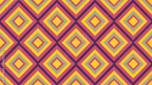 Abstract geometric seamless pattern with colorful diamond shapes tiling