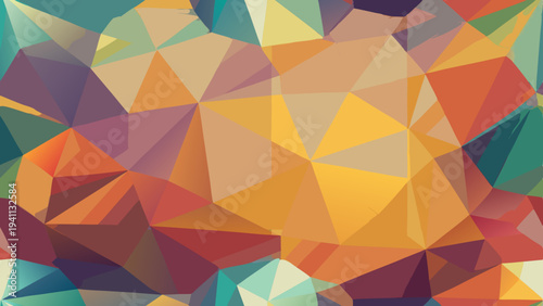 Abstract polygonal background with warm earth tone color palette