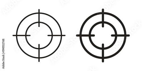 Aim icon black, line, flat vector, isolated illustration.