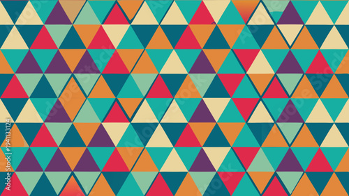 Colorful triangle pattern with retro feel and aesthetic design