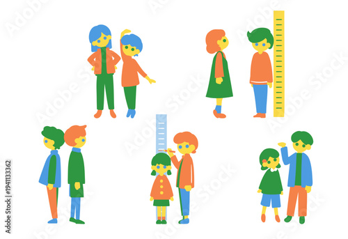 子どもたちの背比べセット