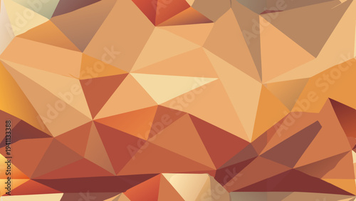 Abstract polygonal pattern with warm brown and orange colors