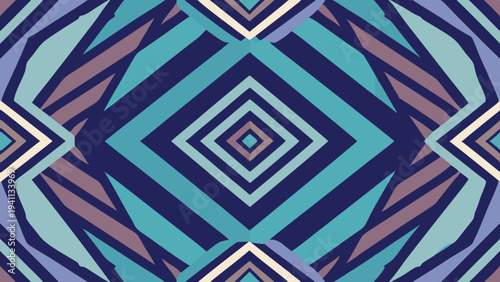 Abstract geometric pattern with converging lines and diamond shapes