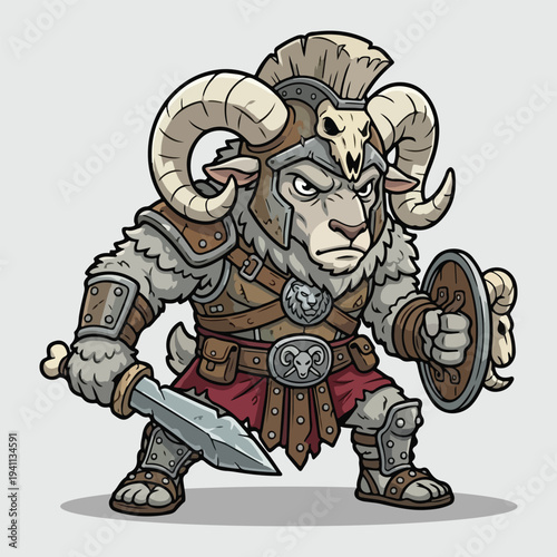 Ram Warrior with Sword and Shield