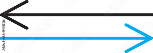 Set of long arrow icon. Black and blue, green  horizontal double side arrow.  long arrow vector icon set. Long arrows left and right in flat style. Long arrow symbol, icon design., arrow design EPS10