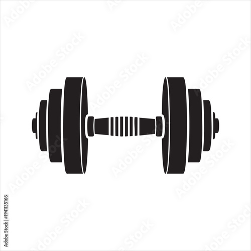 WebHeavy metal barbell silhouette used for strength exercises muscle building athletic workout physical health power lifting sports activities