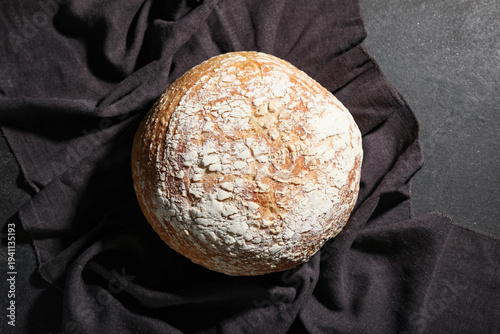Napkin with loaf of fresh b...