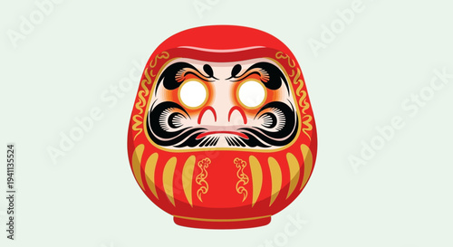 Japanese Daruma Doll Icon - Symbol of Perseverance and Good Luck