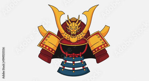 Japanese Samurai Helmet with Dragon Motif - Traditional Warrior Armor