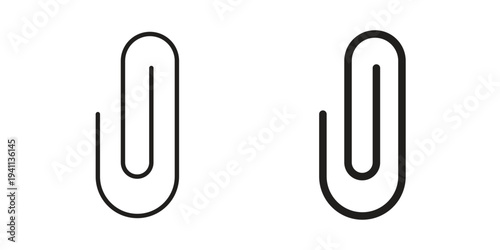 Clip icon black, line, flat vector, isolated illustration.