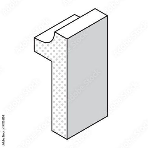 数字「1」のシンプルなイラスト