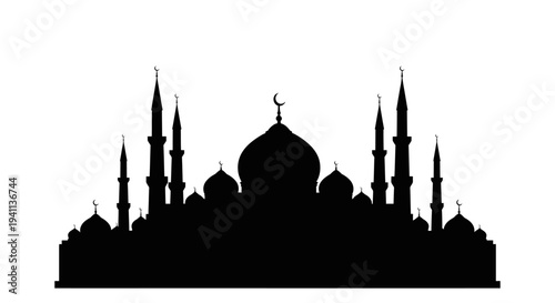 Black silhouette of a mosque vector illustration