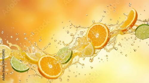 Soft gradient background from warm golden orange to pale lemon, citrus energetic surface ideal for juice brand vitamin company or bright lifestyle design