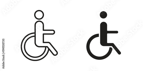 Disable icon black, line, flat vector, isolated illustration.