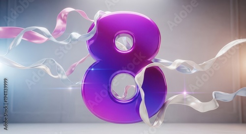 Wallpaper Mural Purple Number Eight Decoration Torontodigital.ca