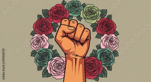 Wallpaper Mural Fist of Floral Female Power Torontodigital.ca