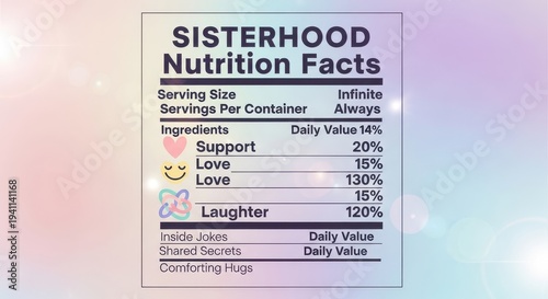 Wallpaper Mural Sisterhood Nutrition Facts Label Torontodigital.ca