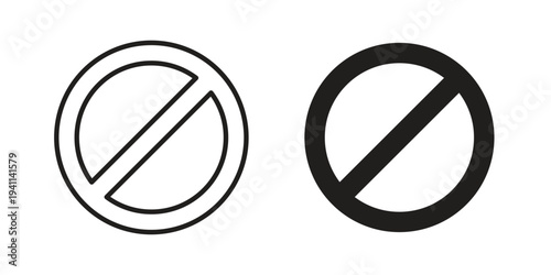 Forbidden icon black, line, flat vector, isolated illustration.