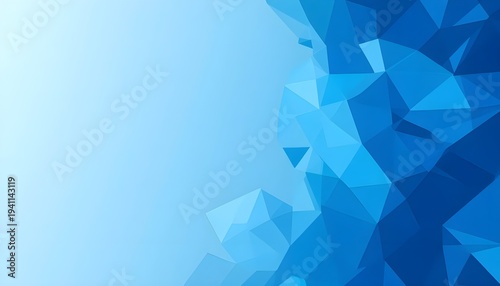 Abstract Blue Geometric Banner Background With Modern Vector Pattern Design