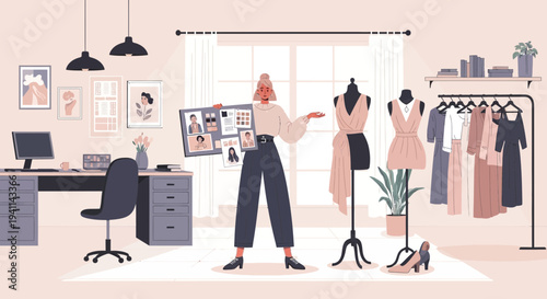 Fashion Designer at Work Creative Studio Scene.