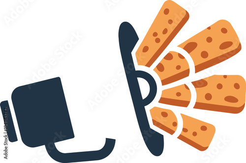 Toaster with slices of bread popping up hot and fresh from appliance