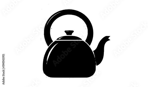 Classic tea kettle silhouette vector illustration kitchen teapot icon isolated on white